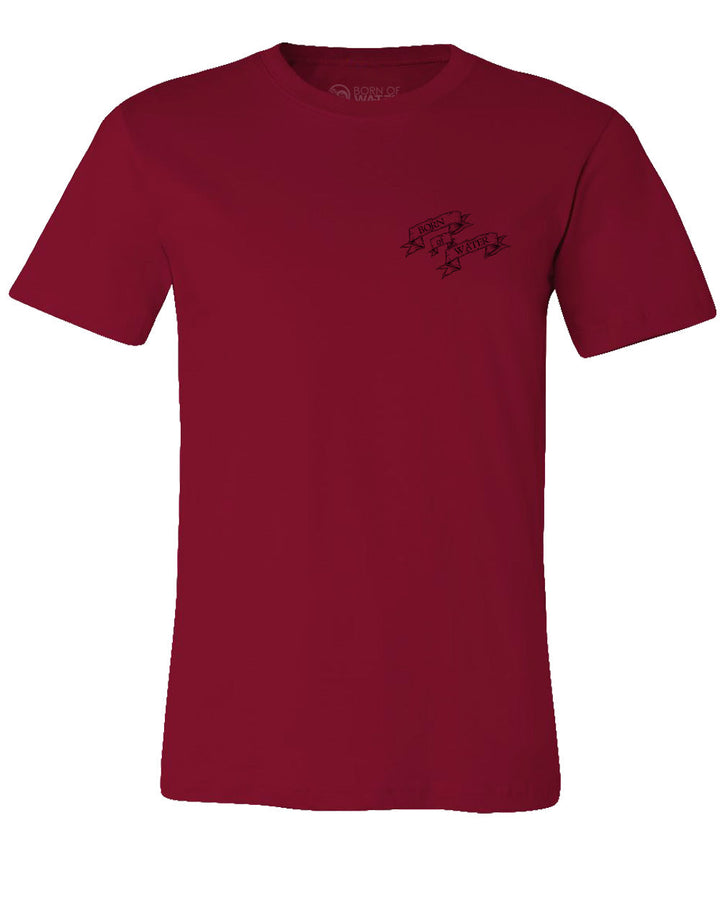 Spearfishing Shirt: Skull & Spearguns - Cardinal Front