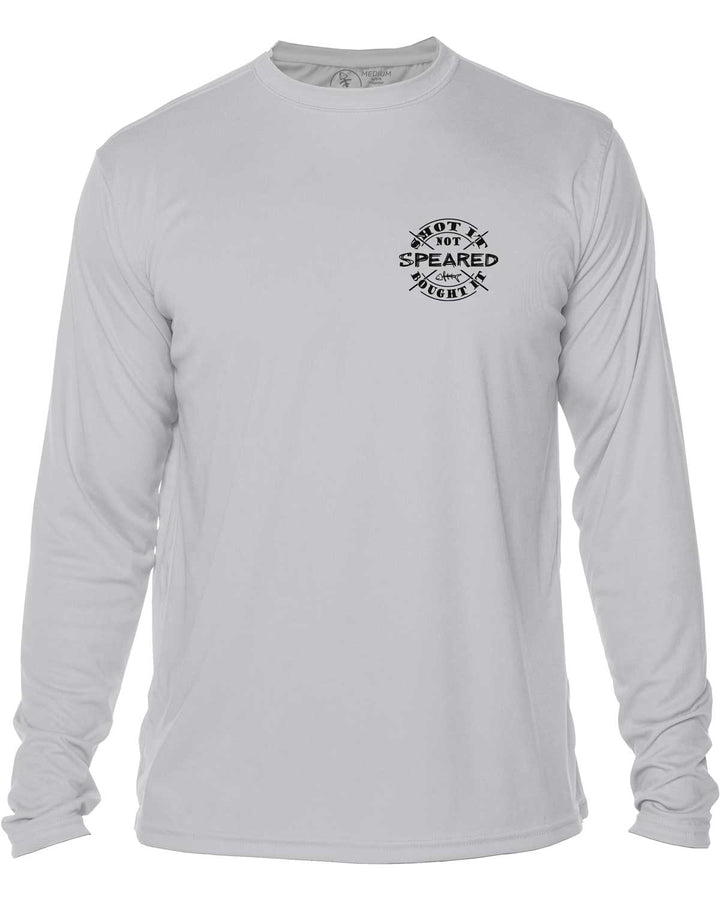 Hogfish: Shot It Not Bought It: UV UPF 50+ Sun Protection Shirt: Gray - Front