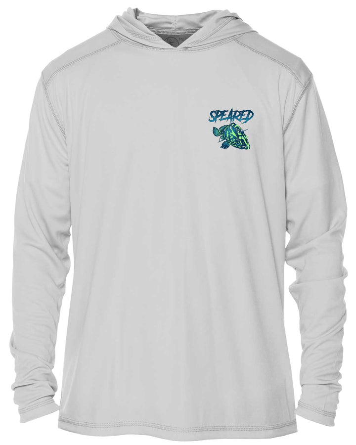 Zombie Grouper Spearfishing: UV UPF 50+ Sun Protection Hoodie: Gray - Front