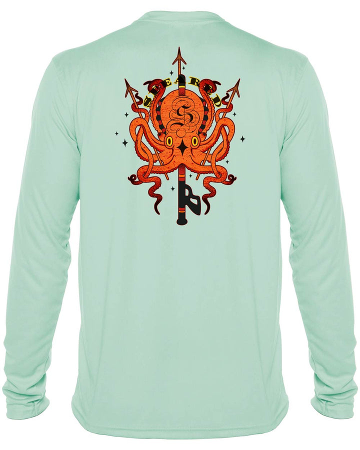 Tako Octopus Spearfishing: UV UPF 50+ Protection Shirt: Seagreen - Back