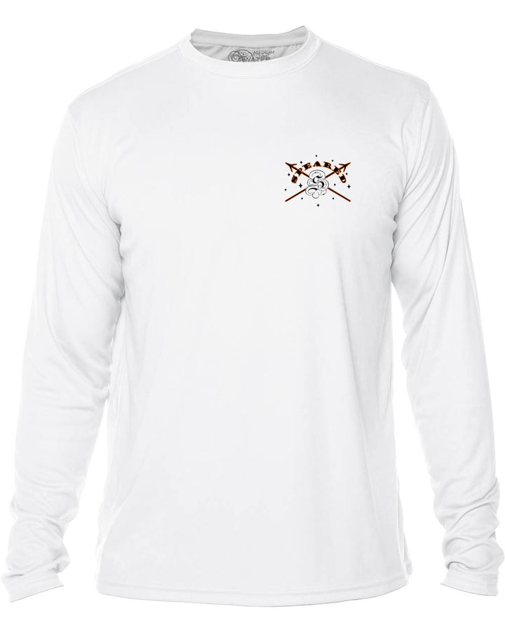 Tako Octopus Spearfishing: UV UPF 50+ Protection Shirt:  White - Front
