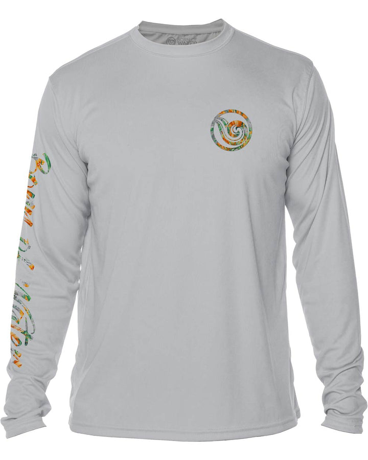 Tropical Hammerhead Shark Scuba Diving UV UPF 50+ Protection Shirt: Gray - Front