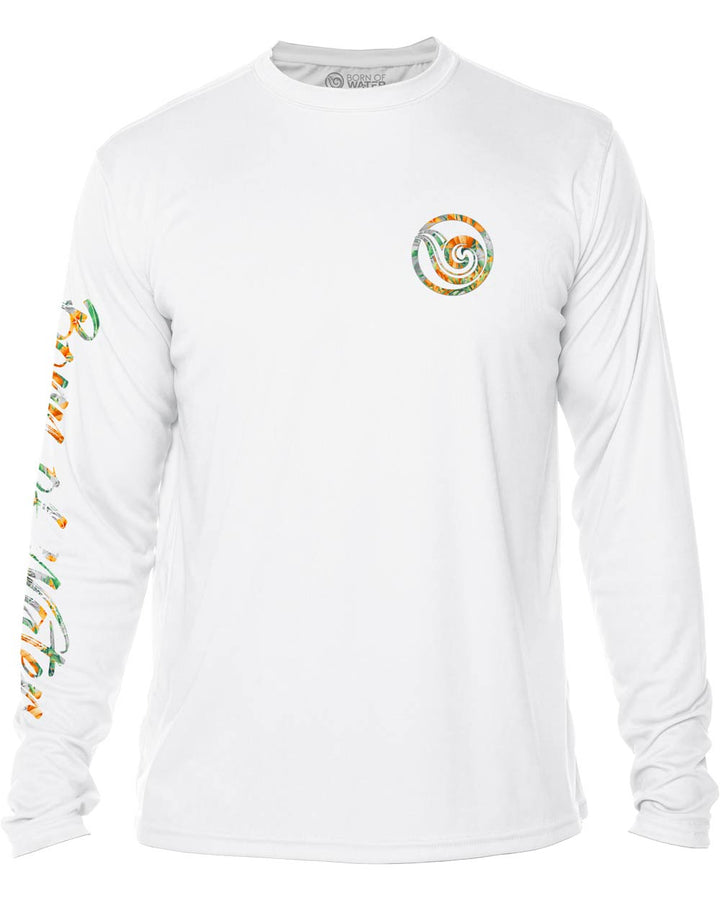 Tropical Hammerhead Shark Scuba Diving UV UPF 50+ Protection Shirt:  White - Front