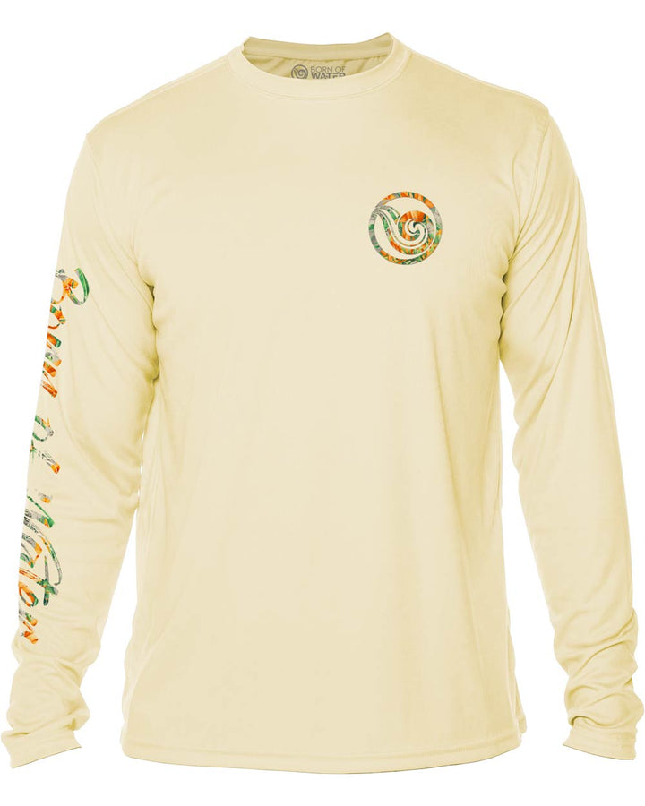 Tropical Hammerhead Shark Scuba Diving UV UPF 50+ Protection Shirt:  Yellow - Front