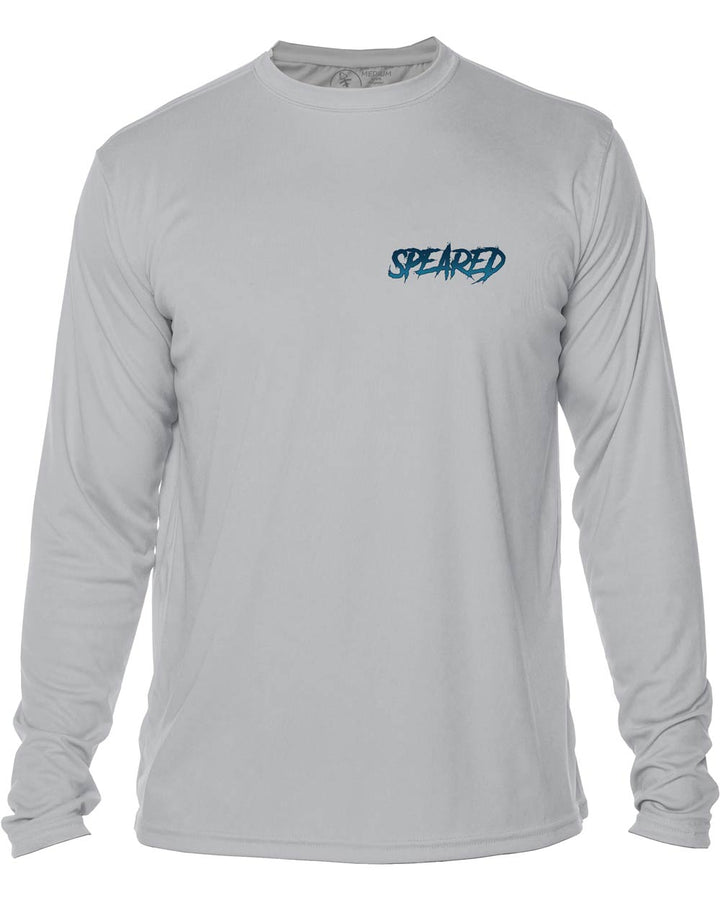 Zombie Grouper Spearfishing: UV UPF 50+ Protection Shirt: Gray - Front