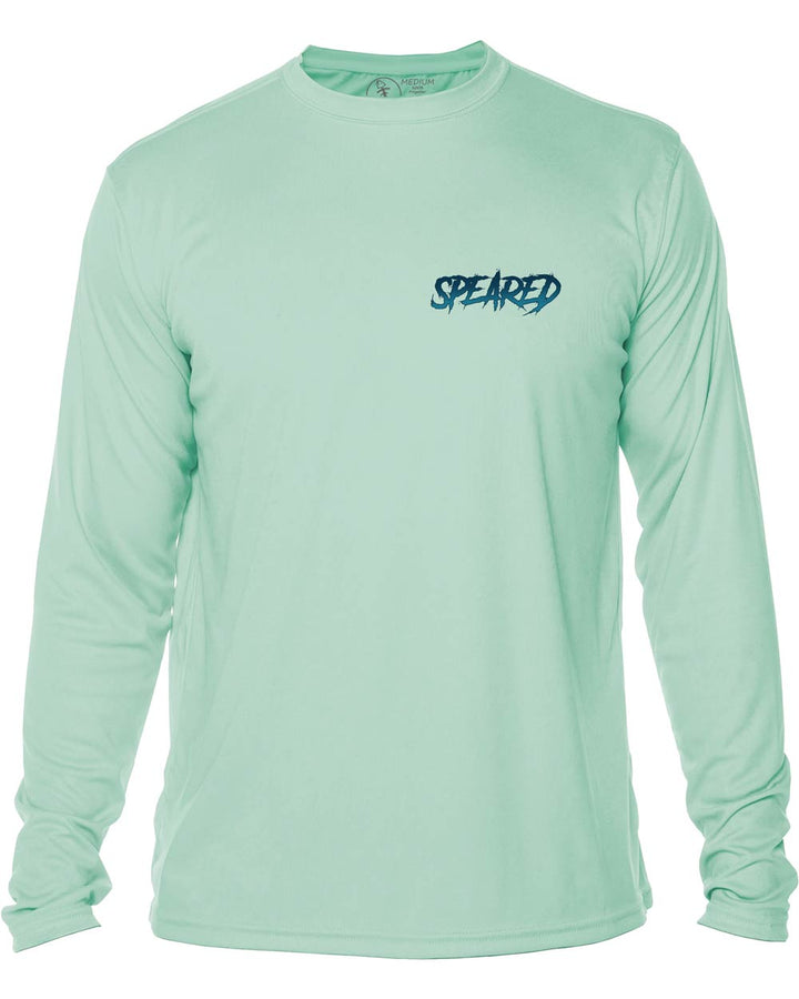 Zombie Grouper Spearfishing: UV UPF 50+ Protection Shirt: Seagreen - Front